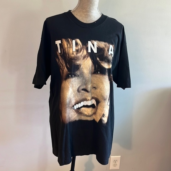 Vintage Tina Turner Shirt Mens Extra Large Black Tour Concert Tee Joe Cocker Y2K - Picture 1 of 5